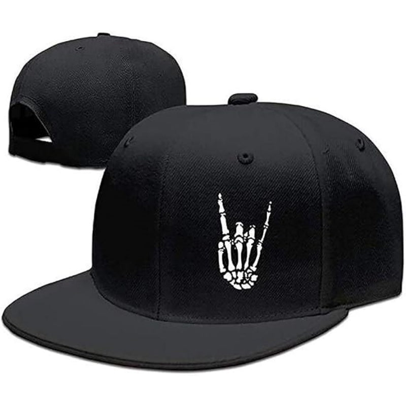 Snapback Hats for Men Baseball Cap Adjustable Flat Bill Trucker Dad Gift Skull Hat