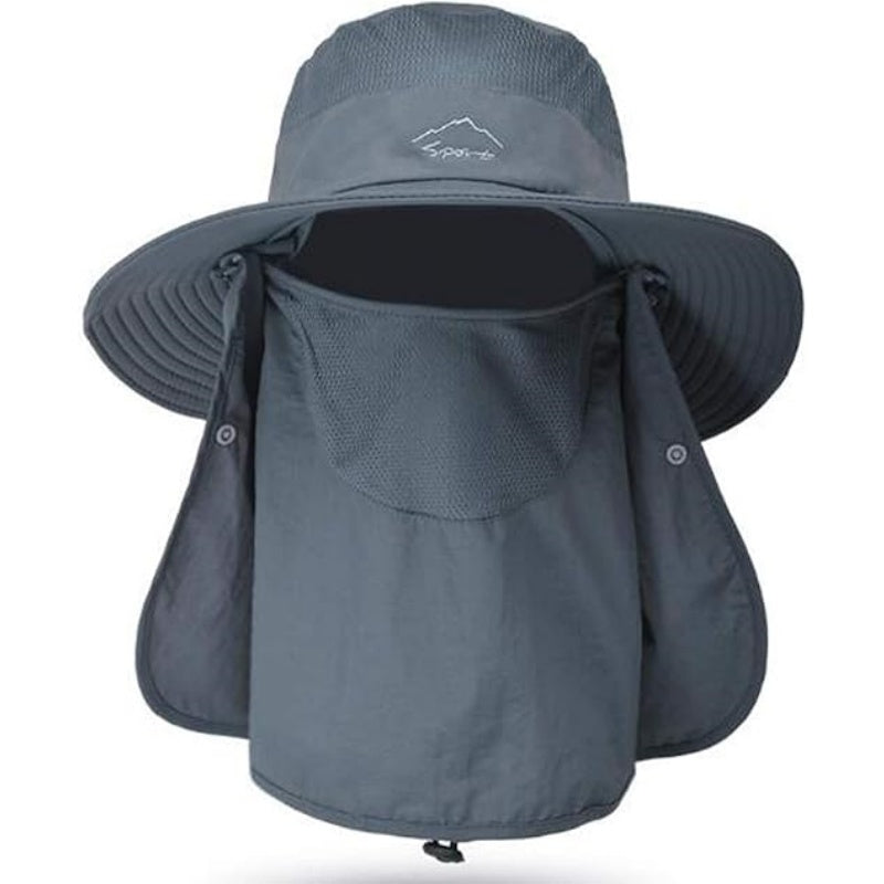 Sun Hats for Men Women Fishing Hat UPF 50+ Breathable Wide Brim Bucket Hats Summer UV Protection Safari Hat with Neck Flap