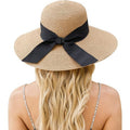 Beach Hat for Women, Wide Brim Sun Straw Hats for Women, Sun Hat Womens UPF 50+ UV Protection, Floppy Foldable Summer Hats
