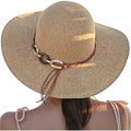 Beach Hats for Women - Sun Hat Womens, Wide Brim Straw Womens Sun Hat with Wind Lanyard Roll Up Foldable UV Protection